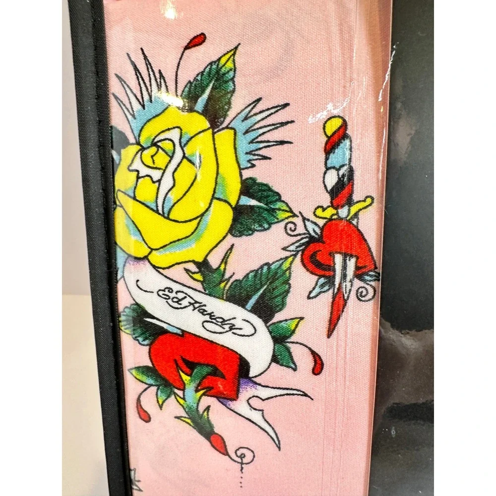 Ed Hardy Sheet Set Queen 6 Piece Pink New Tattoo Print Tiger Rose Heart Dagger